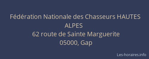 Fédération Nationale des Chasseurs HAUTES ALPES