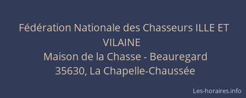 Fédération Nationale des Chasseurs ILLE ET VILAINE