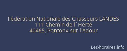 Fédération Nationale des Chasseurs LANDES