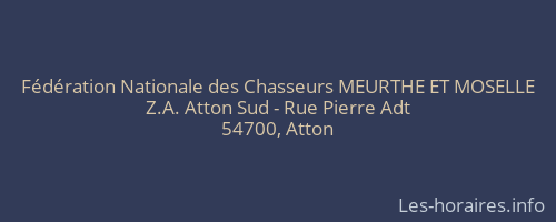 Fédération Nationale des Chasseurs MEURTHE ET MOSELLE