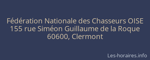 Fédération Nationale des Chasseurs OISE