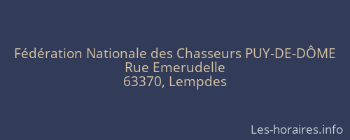 Fédération Nationale des Chasseurs PUY-DE-DÔME