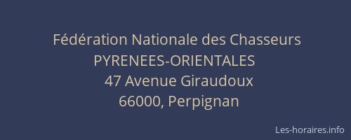 Fédération Nationale des Chasseurs PYRENEES-ORIENTALES