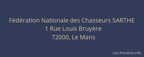 Fédération Nationale des Chasseurs SARTHE