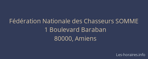 Fédération Nationale des Chasseurs SOMME