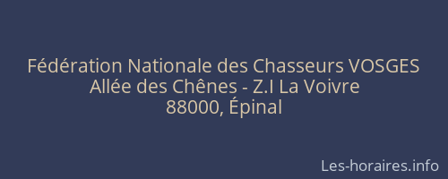 Fédération Nationale des Chasseurs VOSGES