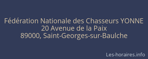 Fédération Nationale des Chasseurs YONNE