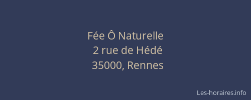 Fée Ô Naturelle