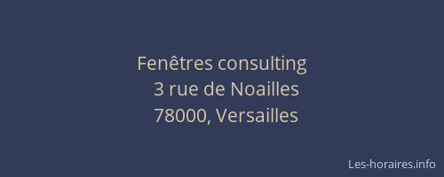 Fenêtres consulting