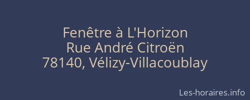 Fenêtre à L'Horizon