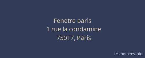 Fenetre paris