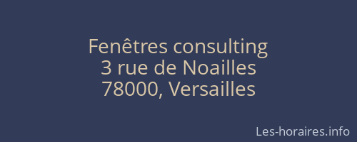 Fenêtres consulting