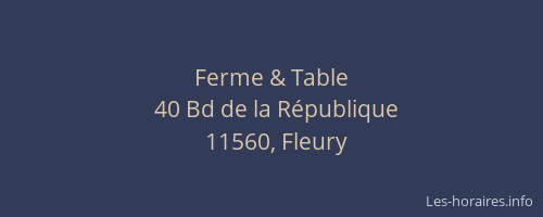 Ferme & Table