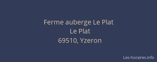 Ferme auberge Le Plat