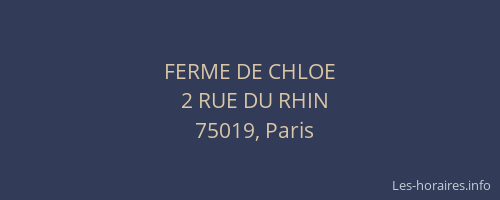 FERME DE CHLOE