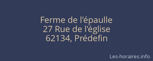 Ferme de l'épaulle