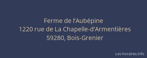 Ferme de l’Aubépine