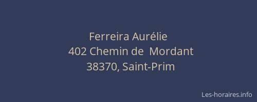 Ferreira Aur&eacute;lie