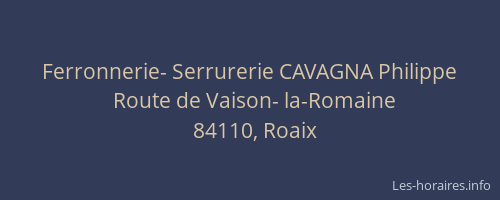 Ferronnerie- Serrurerie CAVAGNA Philippe
