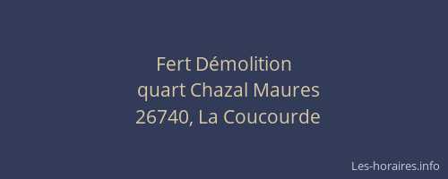 Fert D&eacute;molition
