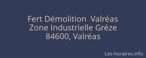 Fert Démolition  Valréas