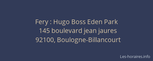 Fery : Hugo Boss Eden Park