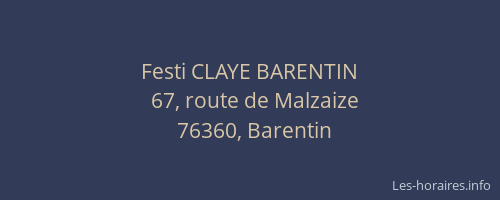 Festi CLAYE BARENTIN