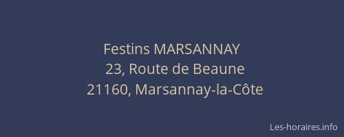 Festins MARSANNAY