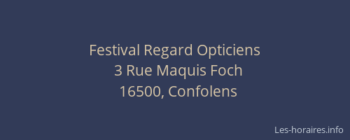 Festival Regard Opticiens