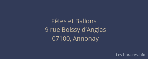 Fêtes et Ballons