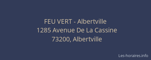 FEU VERT - Albertville