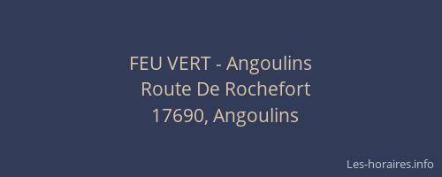 FEU VERT - Angoulins