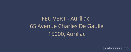 FEU VERT - Aurillac