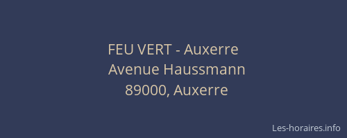 FEU VERT - Auxerre