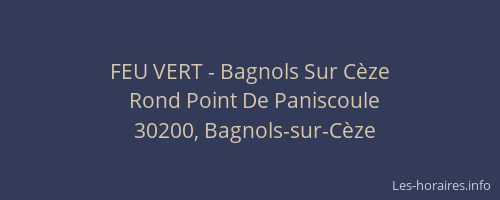 FEU VERT - Bagnols Sur Cèze