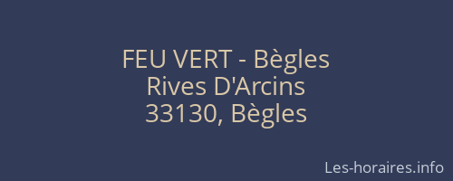 FEU VERT - Bègles