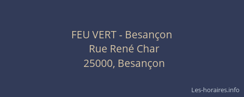 FEU VERT - Besançon