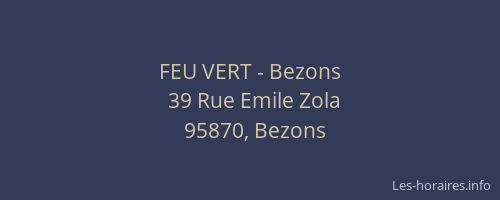 FEU VERT - Bezons