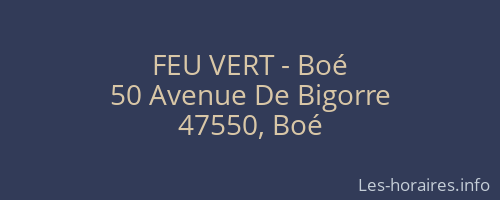 FEU VERT - Boé
