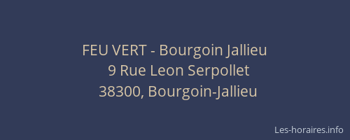 FEU VERT - Bourgoin Jallieu