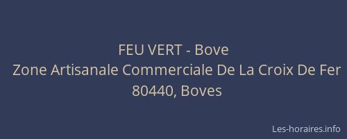 FEU VERT - Bove