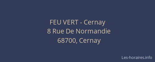 FEU VERT - Cernay