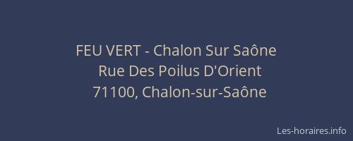 FEU VERT - Chalon Sur Saône