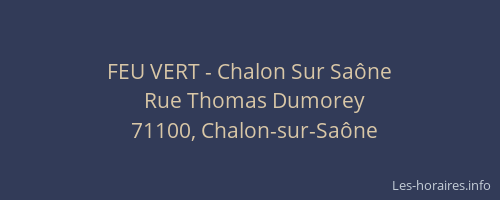 FEU VERT - Chalon Sur Saône