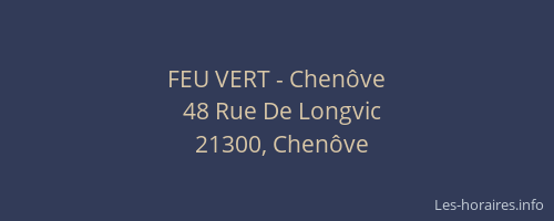 FEU VERT - Chen&ocirc;ve