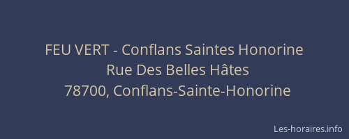 FEU VERT - Conflans Saintes Honorine