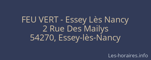 FEU VERT - Essey Lès Nancy