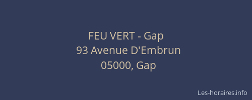 FEU VERT - Gap