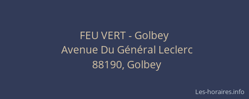FEU VERT - Golbey