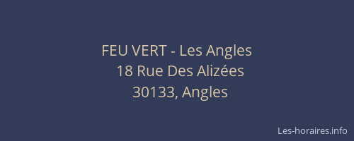 FEU VERT - Les Angles